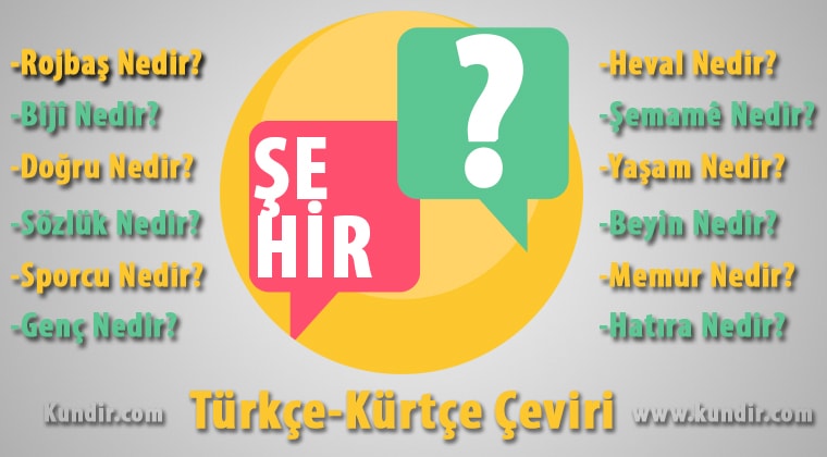 kürtçe şehir çevirisi